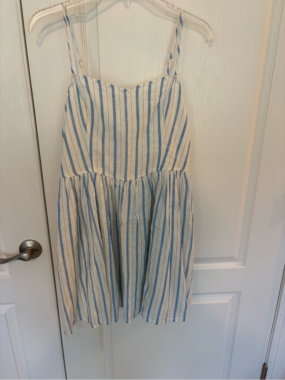 aerie White and Blue Striped Sundress